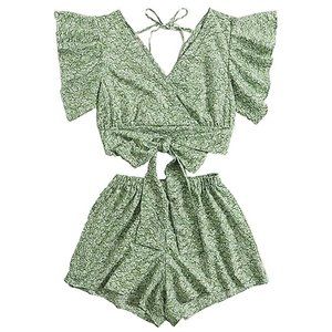 2 Piece Crop Top and Short Set